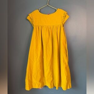 Mini Boden yellow corduroy floral dress‎